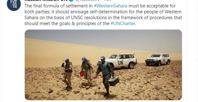 روسيا تؤكد أن أي حل للنزاع في الصحراء الغربية لابد أن يحترم ميثاق الأمم المتحدة وحق الشعب الصحراوي في تقرير المصير
