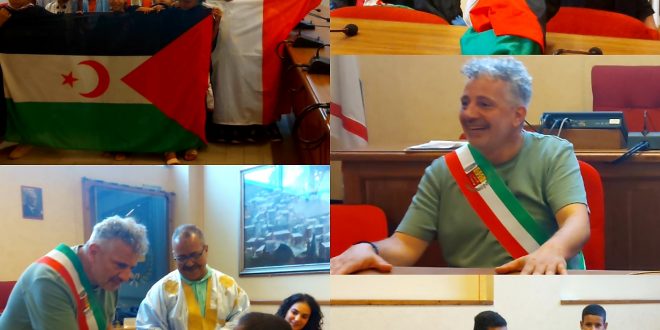 عمدة روفينا الإيطالية يستقبل رسل السلام الصحراويين ، ويجدد دعم مدينته للكفاح العادل للشعب الصحراوي